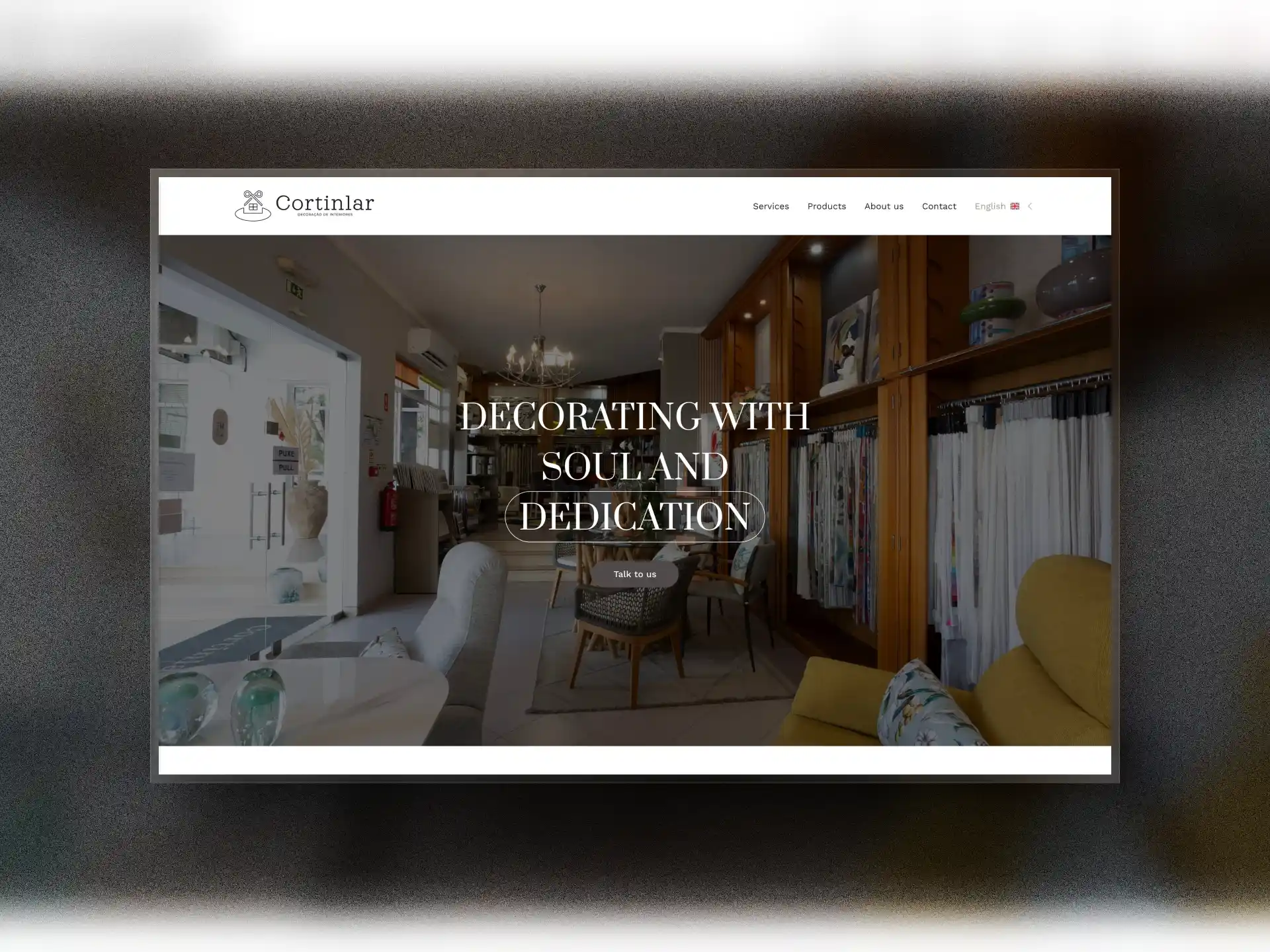 Captura del sitio web de Cortinlar