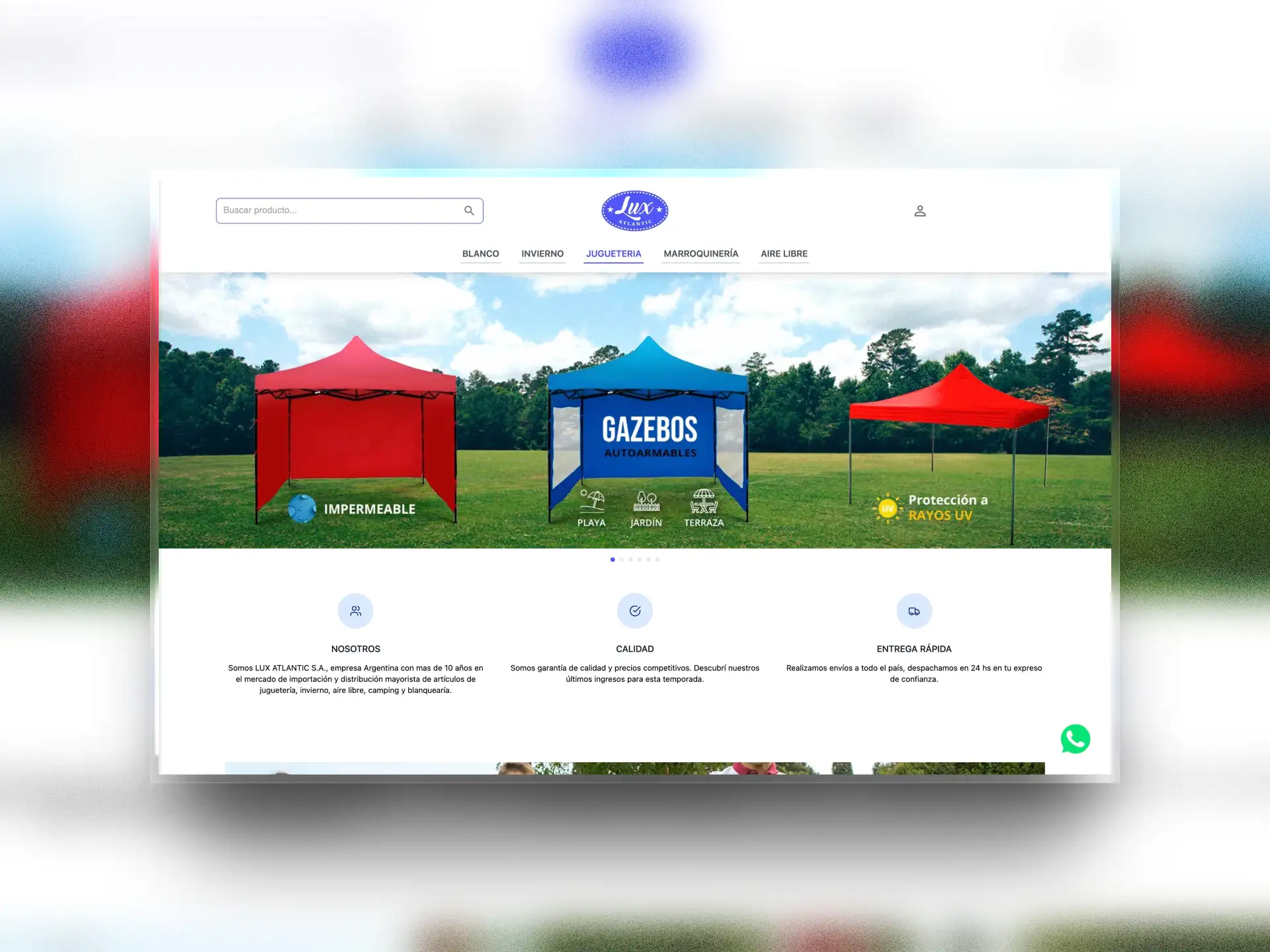 Captura del sitio web de Lux Atlantic