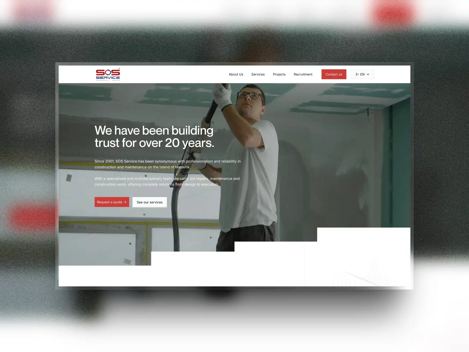 Captura del sitio web de SOS Service