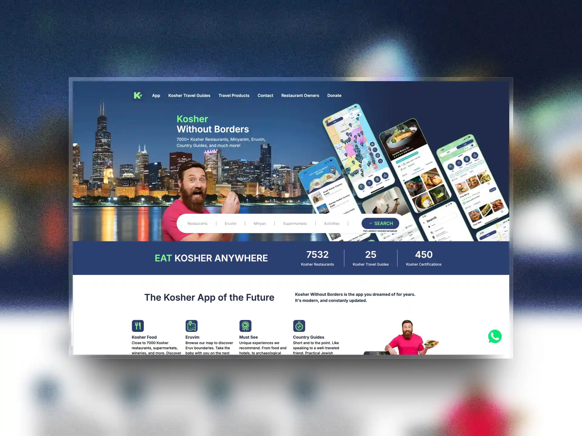 Captura del sitio web de Kosher Without Borders